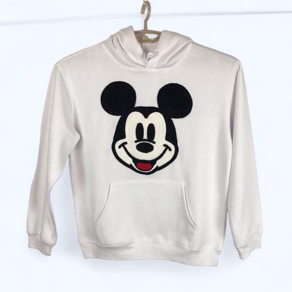 Disney NWT Mickey Mouse White Hoodie Long Sleeve Fleece Lined Graphic - Picture 8 of 8